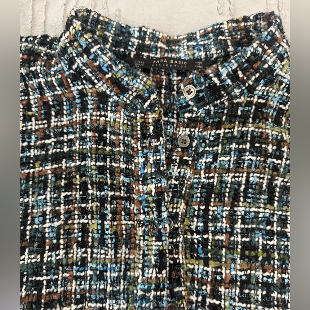 Zara Basics Tweed Button Down - Picture 6 of 13